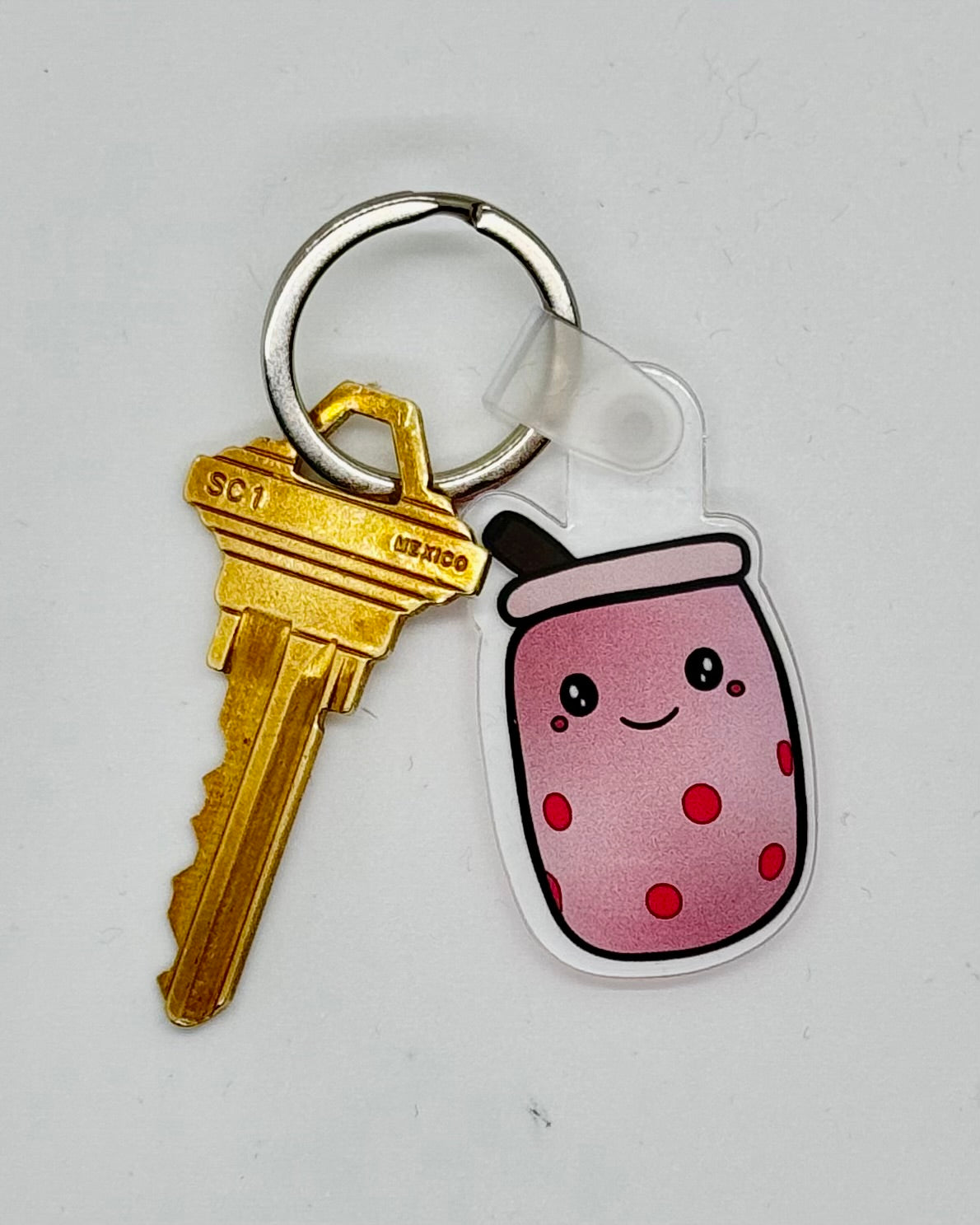 PINK BOBA 1.5IN KEYCHAIN