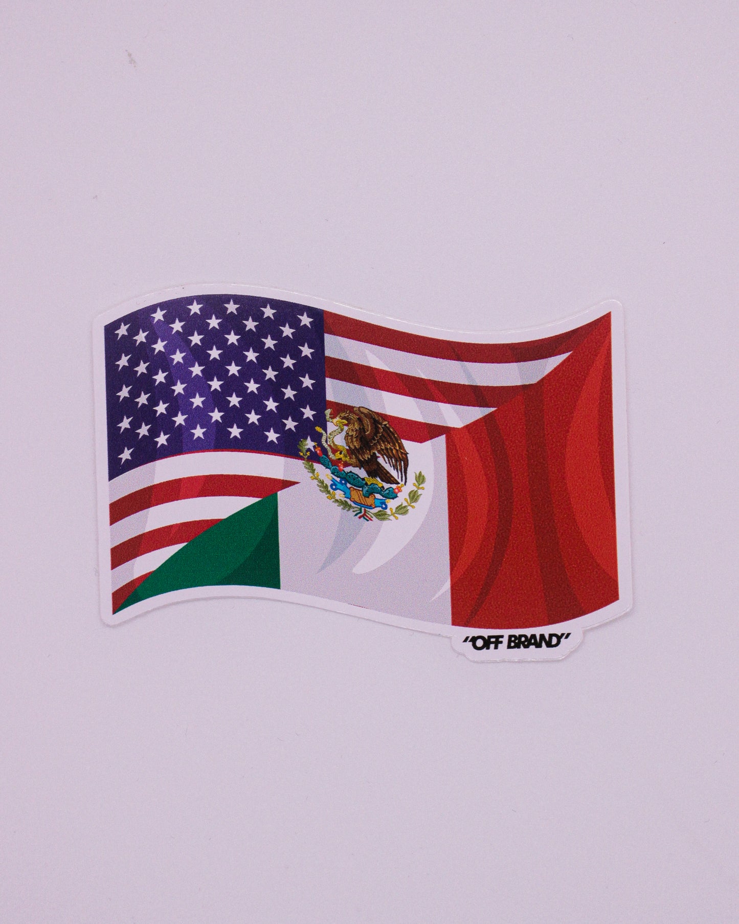MEXICAN AMERICAN FLAG STICKER